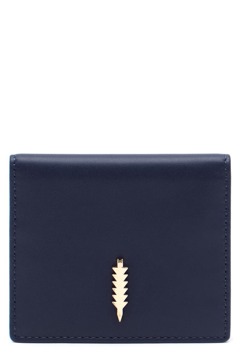 Cassie Bifold Leather Card Case, Main, color, ONYX BLUE