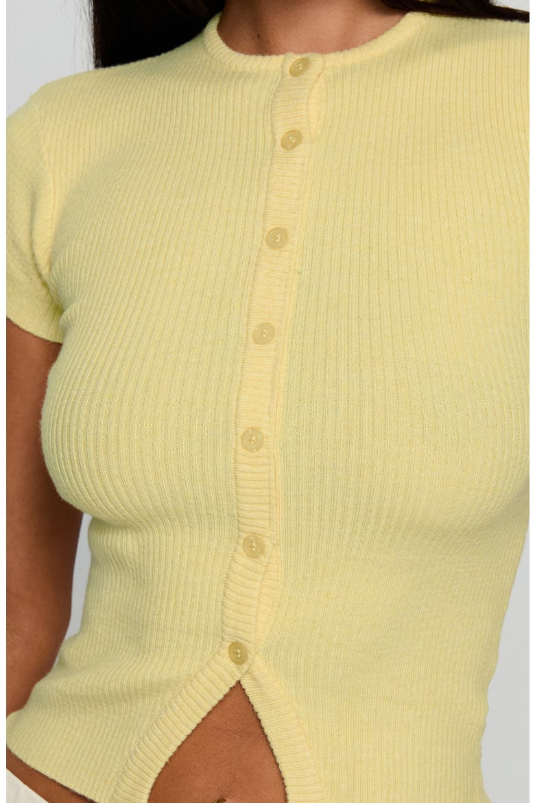 Suzu Lemon Rib Cardigan, Alternate, color, LEMON