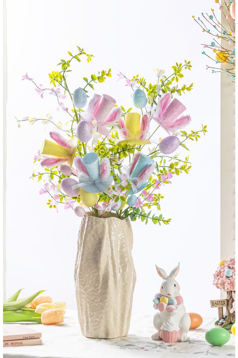 Set of 2 28"H Easter Glitter Egg Artificial Picks, Alternate, color, Yellow