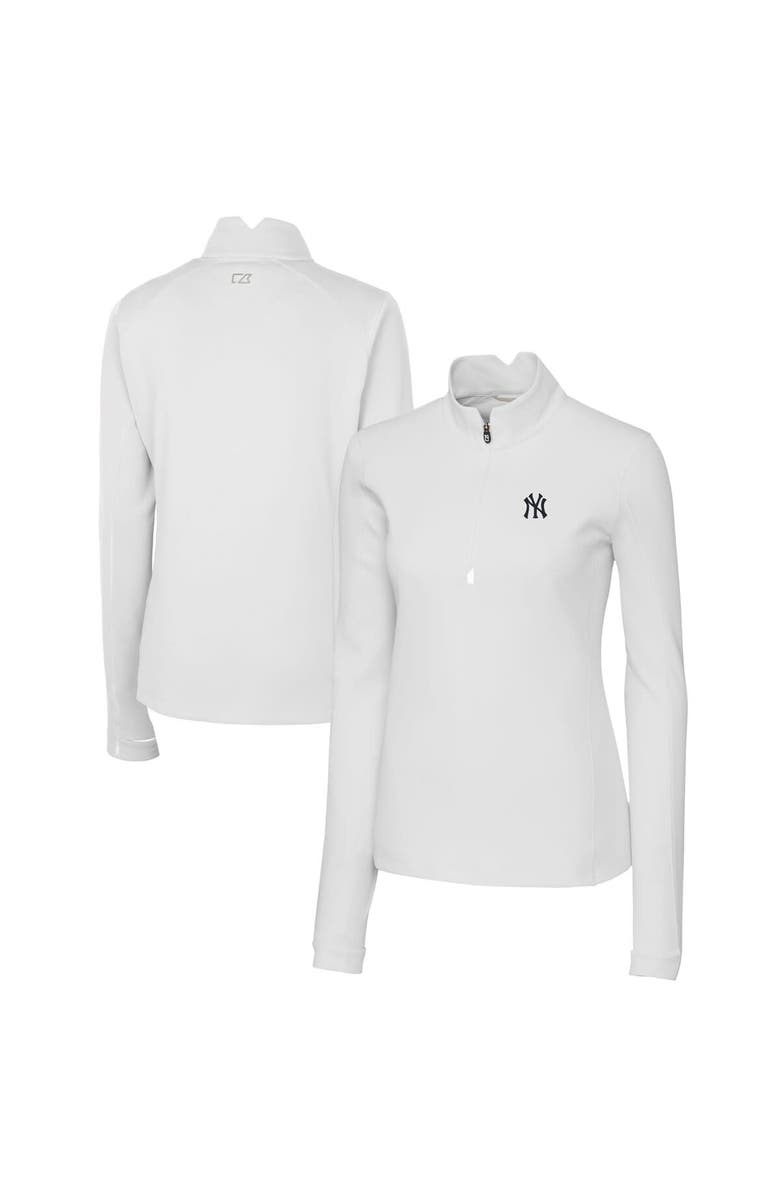 Cutter & Buck Women's Cutter & Buck White New York Yankees DryTec Traverse Stretch Quarter-Zip Pullover Top, Main, color, White