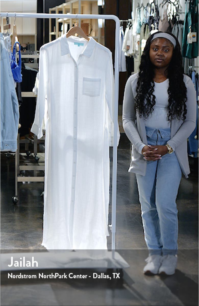 Margot Long Sleeve Cotton Cover-Up Shirtdress, sales video thumbnail