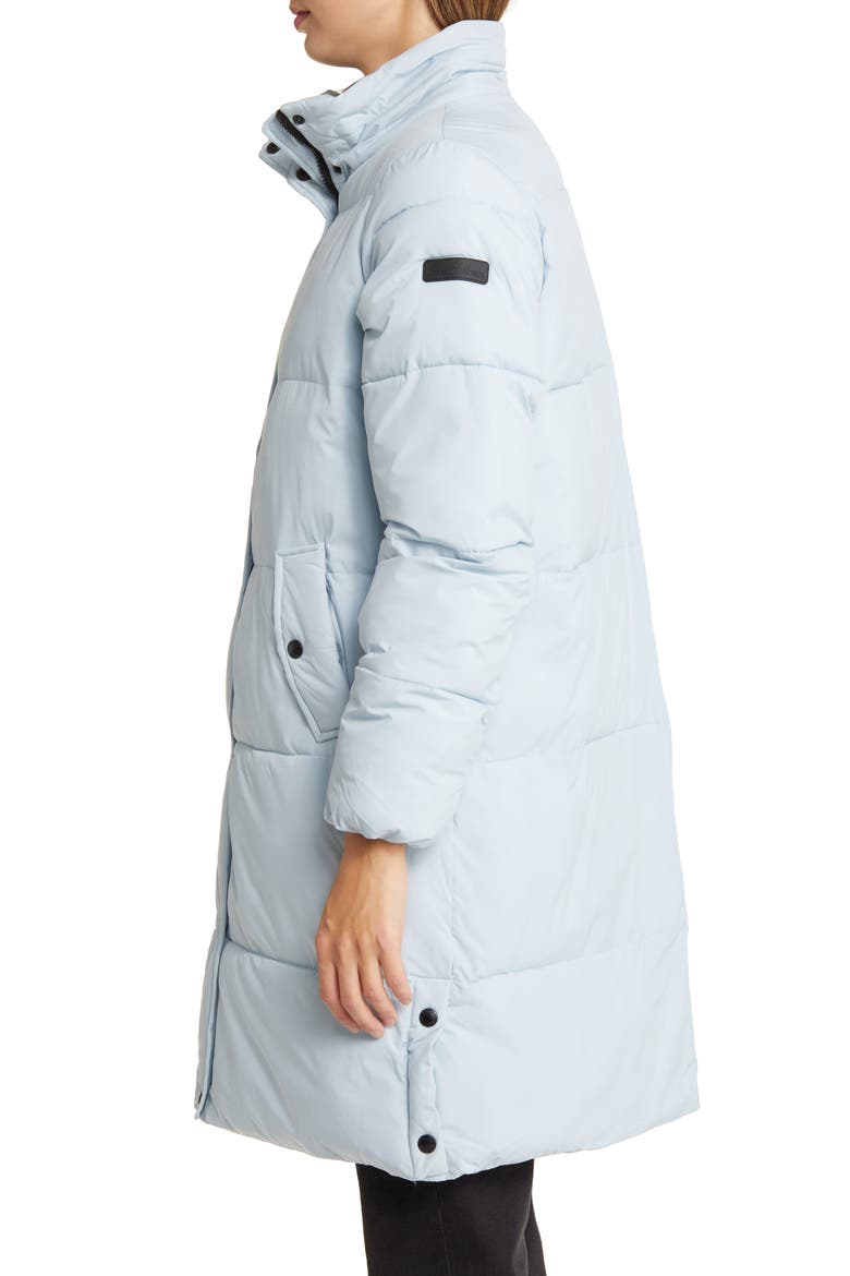 Hooded Puffer Coat with Faux Fur Trim, Alternate, color, PORCELAIN BLUE