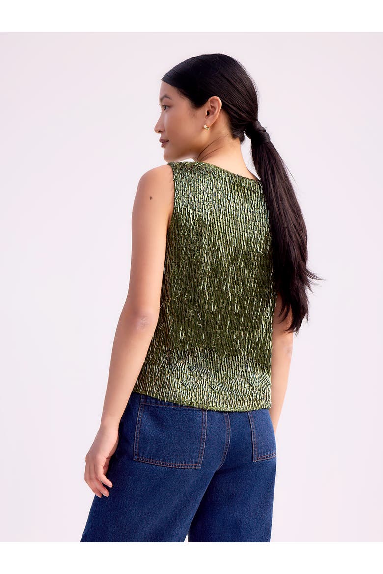 Sequin Shell Tank Top, Alternate, color, Green
