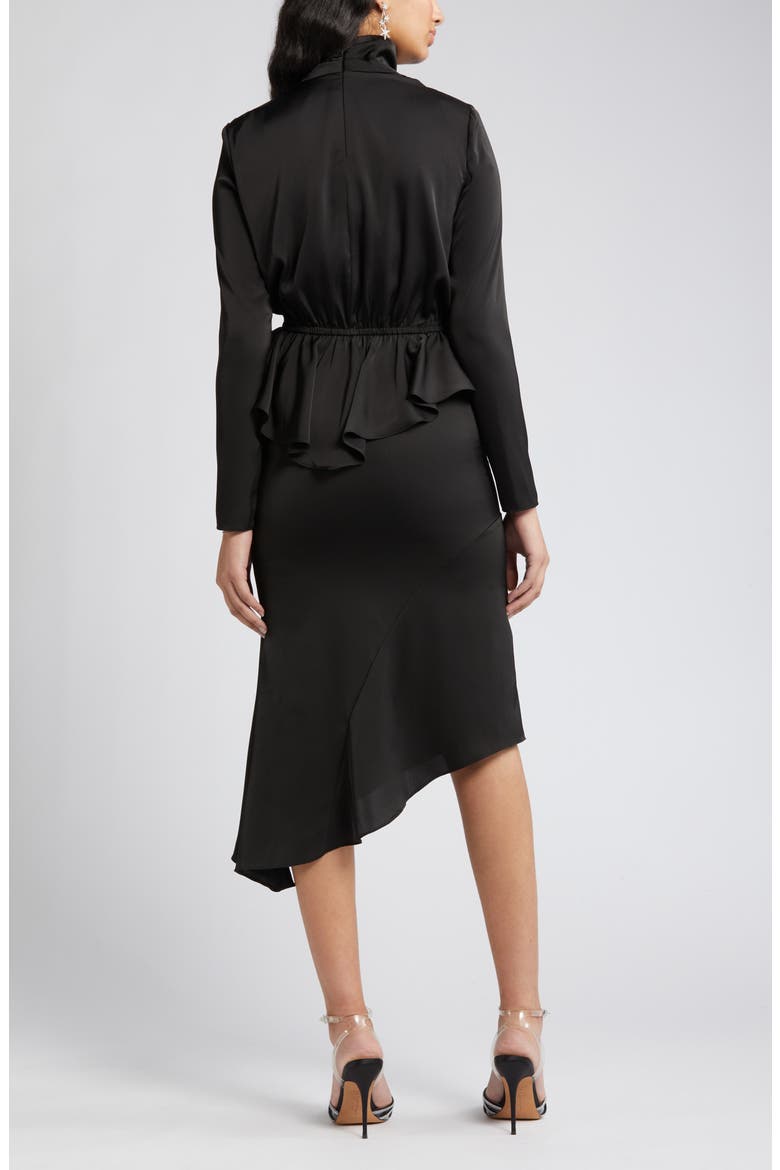 Roxy Long Sleeve Top & Asymmetric Hem Skirt, Alternate, color, BLACK