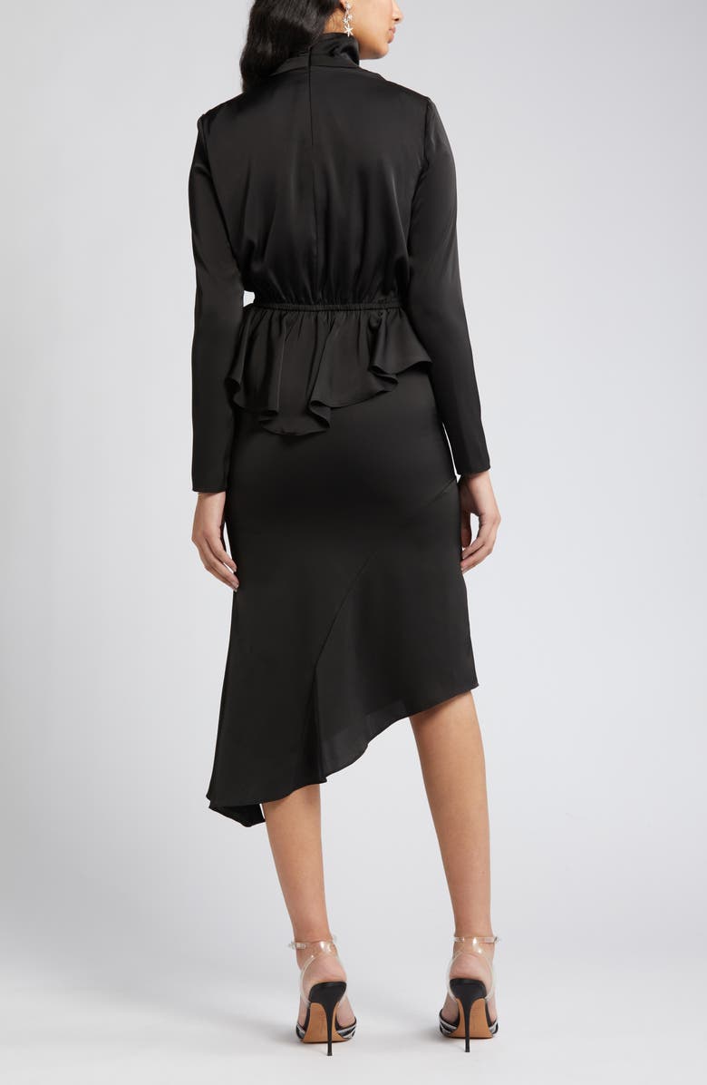 NIKKI LUND Roxy Long Sleeve Top & Asymmetric Hem Skirt, Alternate, color, Black