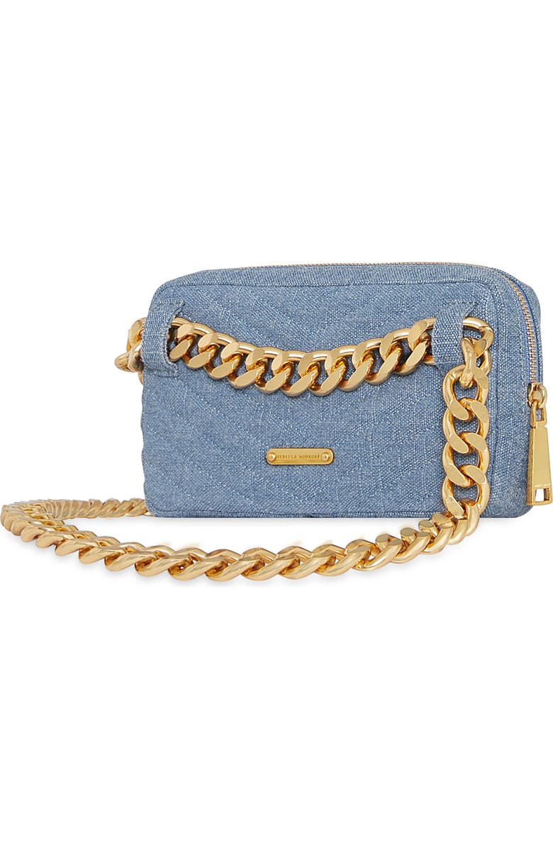 Rebecca Minkoff Edie Quilted Denim Belt Bag, Alternate, color,