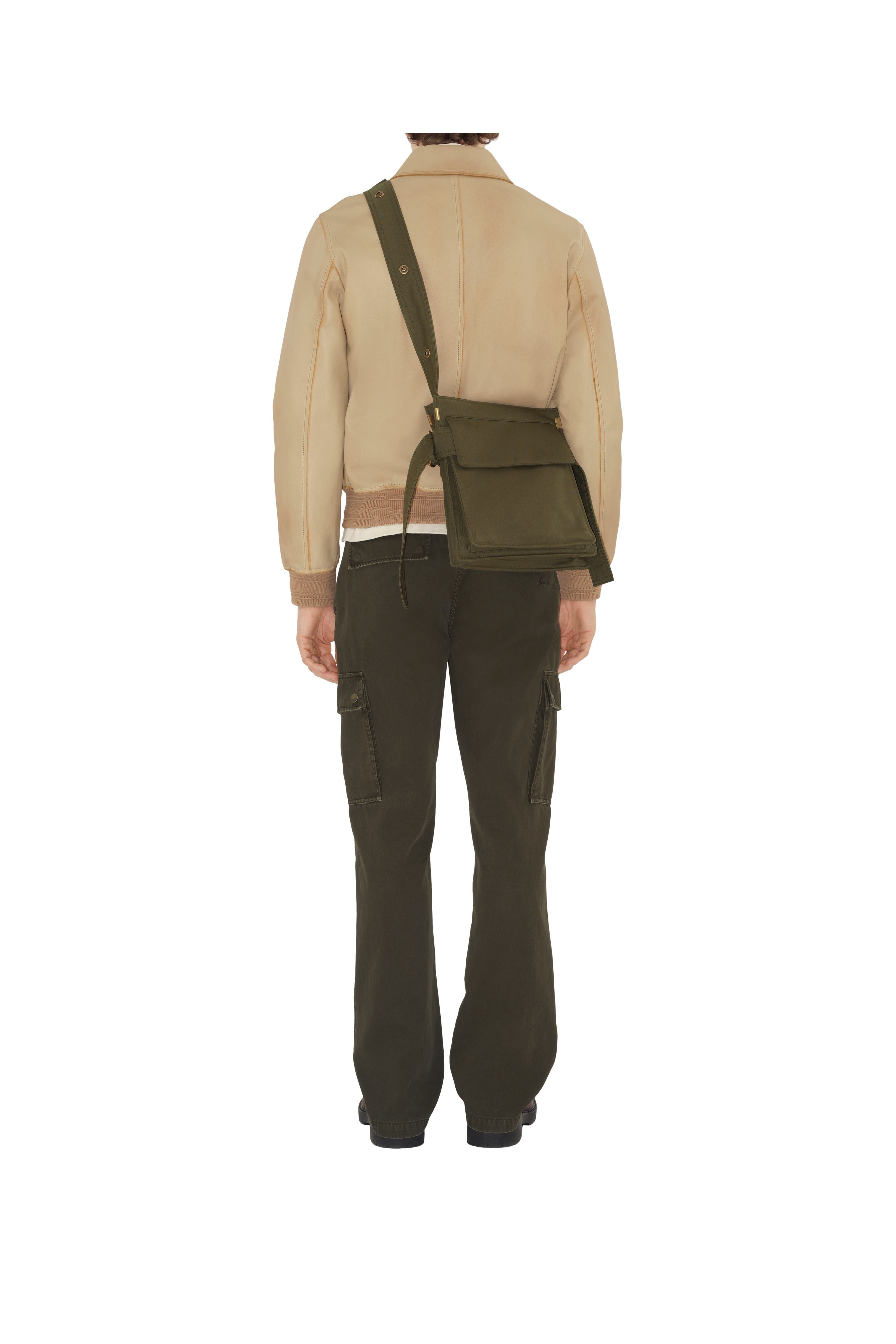 Burberry Small Trench Tote, Alternate, color, Military