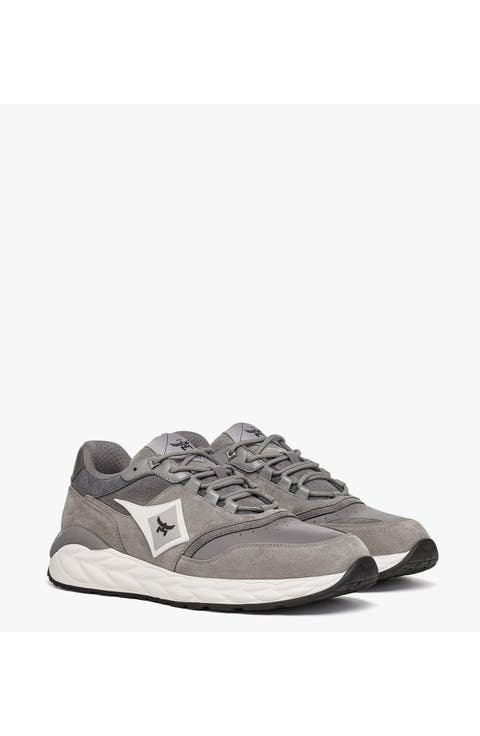 Skywander Lo Sneakers in Calf Suede and Leather