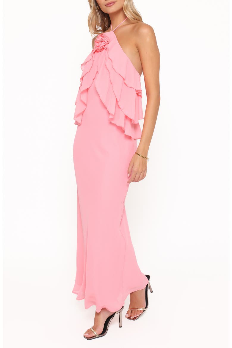 Zorina Halter Maxi Dress, Alternate, color, CORAL PINK