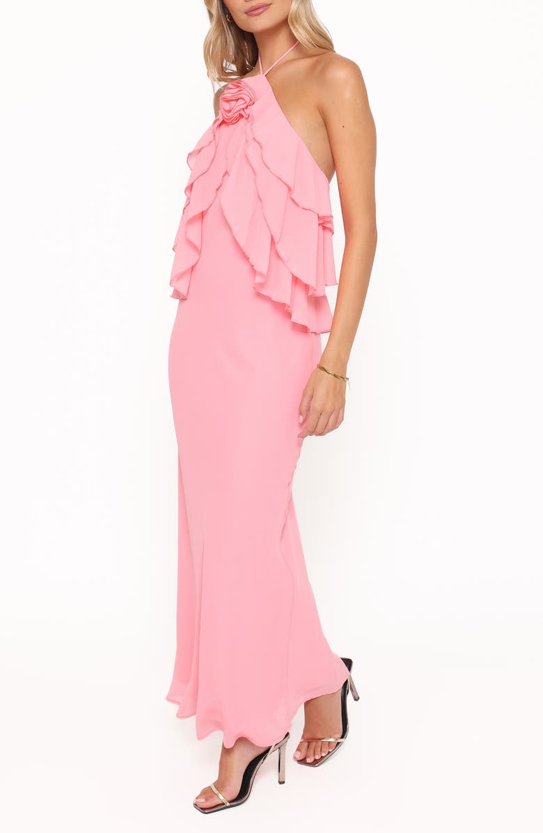 Petal & Pup Zorina Halter Maxi Dress, Alternate, color, Coral Pink