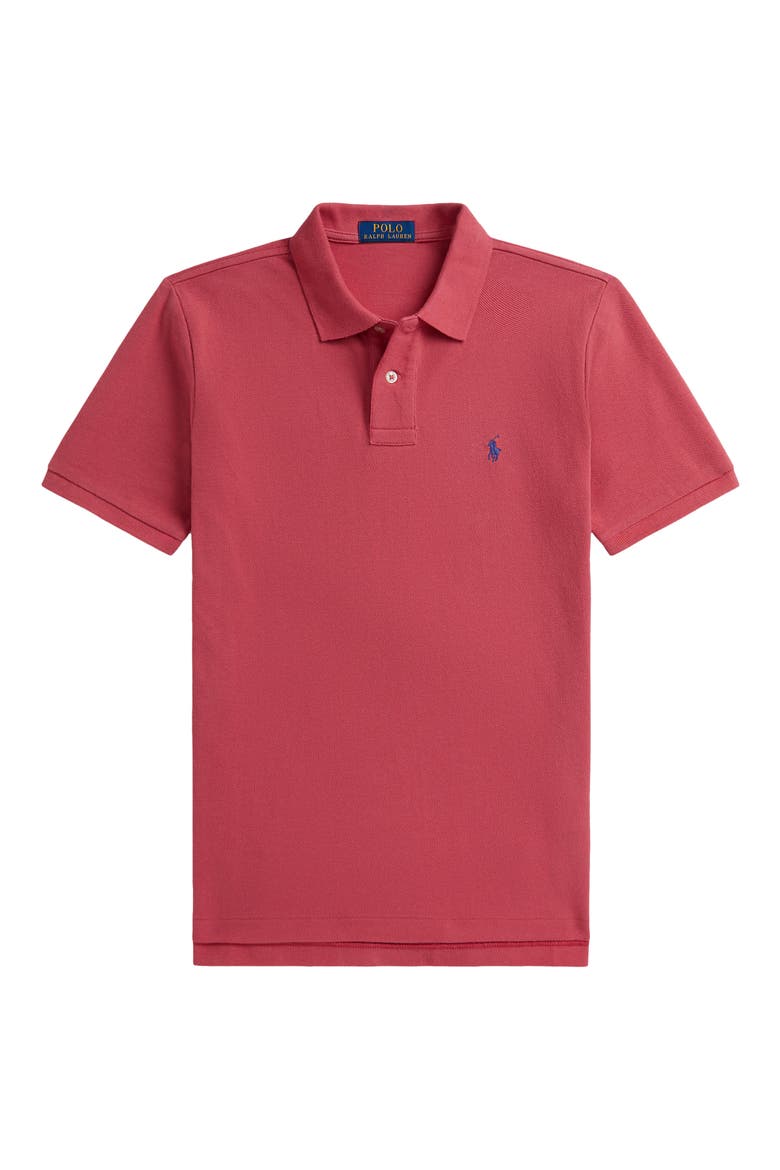 Kids' Cotton Mesh Polo, Main, color, NANTUCKET RED