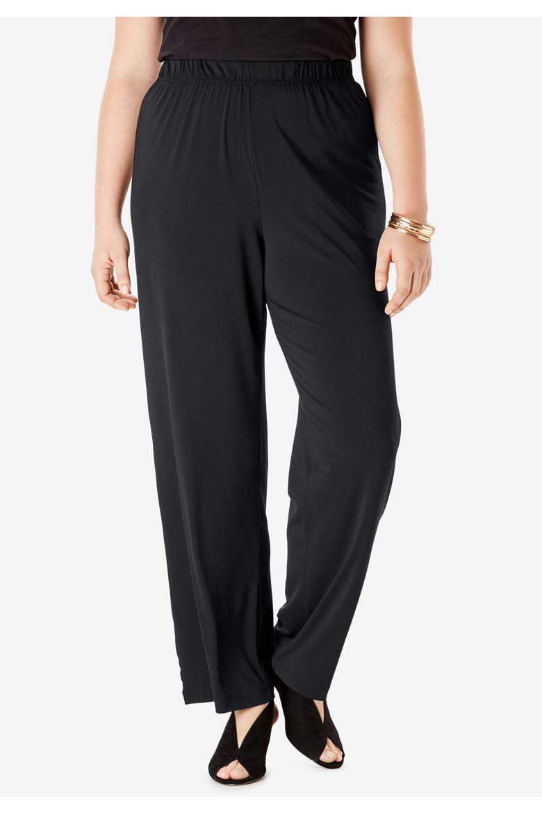 Ultrasmooth® Fabric Wide Leg Pant, Alternate, color, BLACK