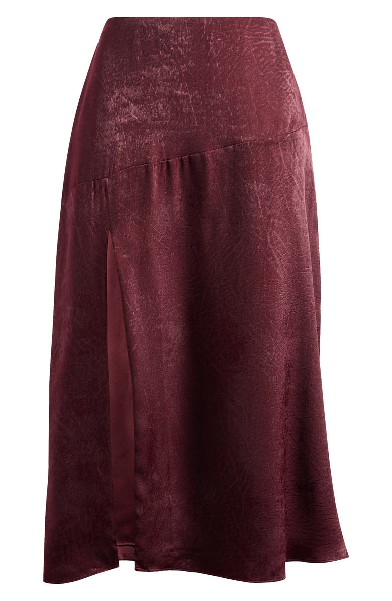 Mistress Rocks Slit Satin Midi Skirt, Alternate, color, Dark Cherry