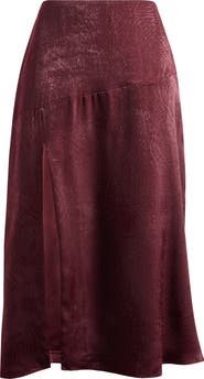 Mistress Rocks Slit Satin Midi Skirt