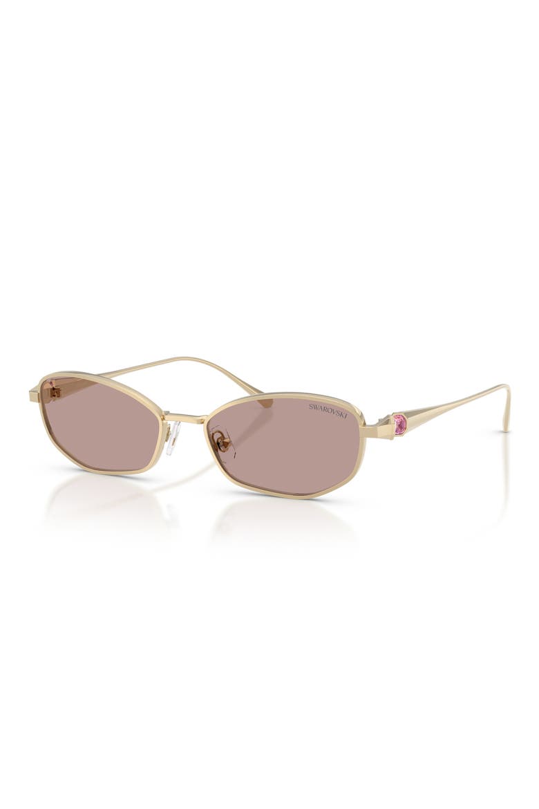 55mm Pillow Sunglasses, Alternate, color, PALE GOLD / LIGHT PURPLE BROWN