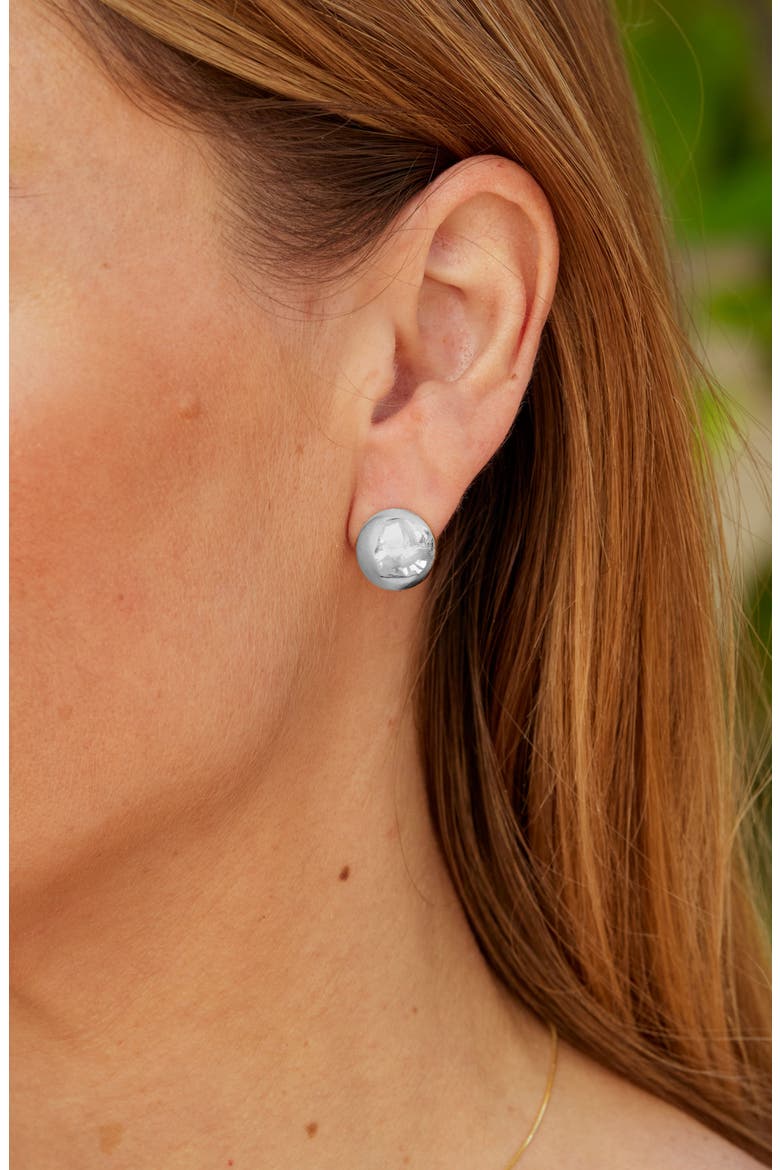 Sphere Stud Earrings, Alternate, color, WHITE
