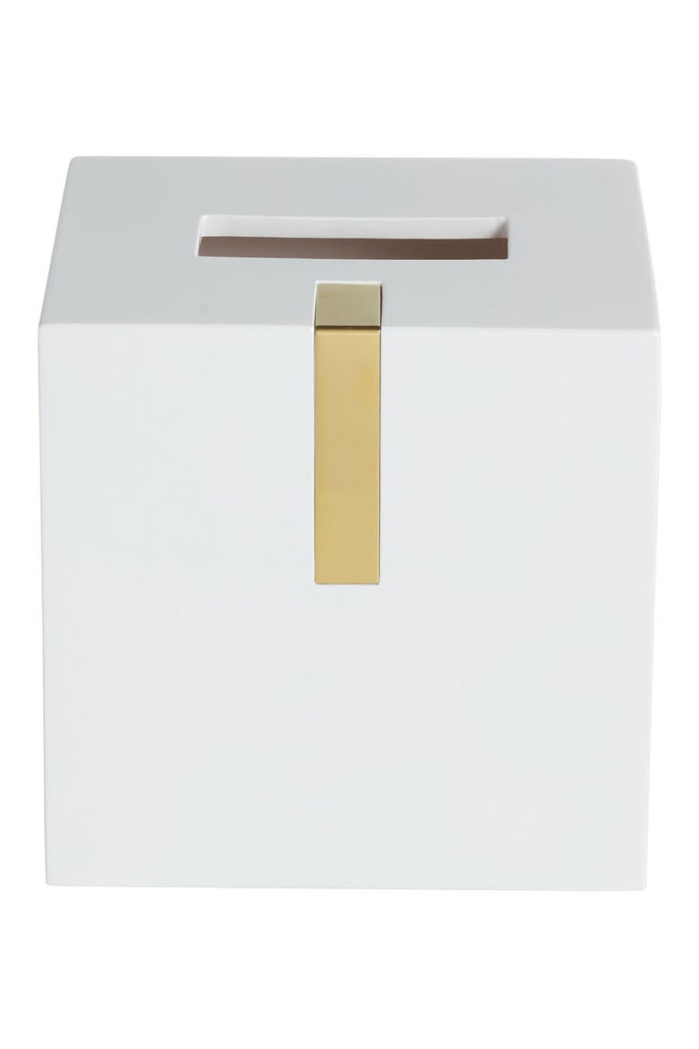 Houston Street Tissue Box Cover, Main, color, WHITE