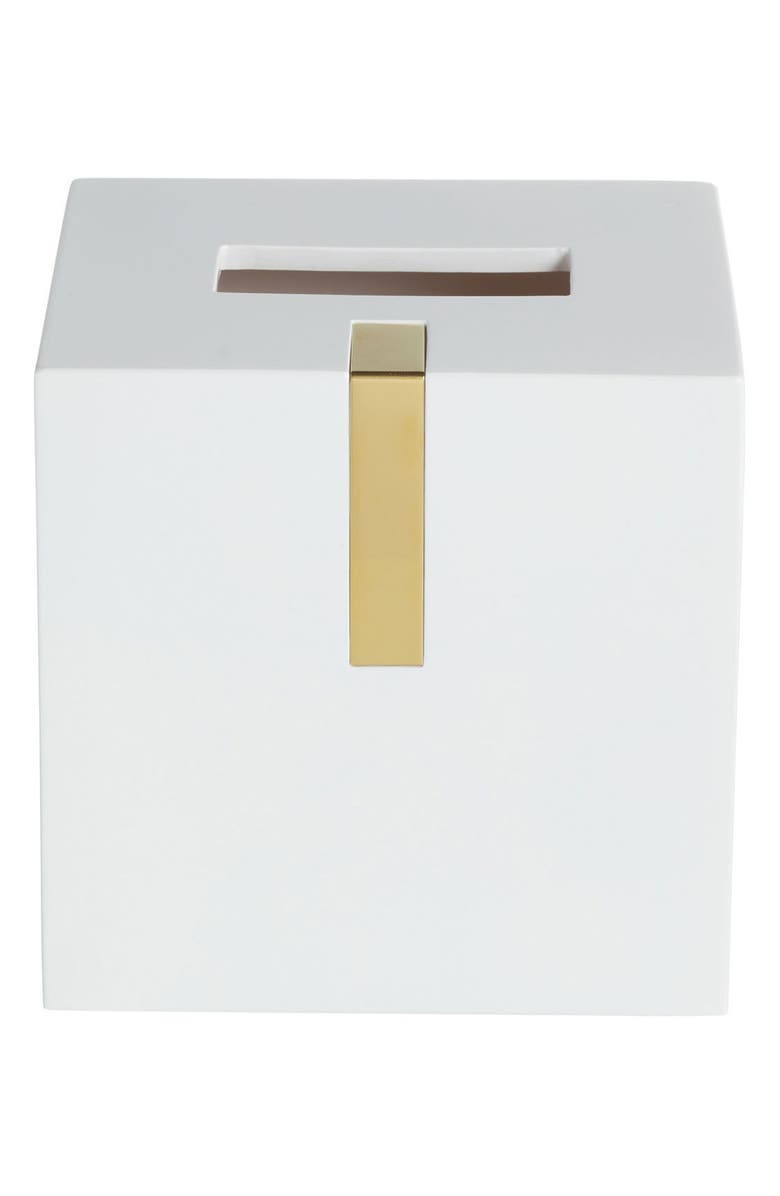 ROSELLI TRADING COMPANY Houston Street Tissue Box Cover, Main, color, White