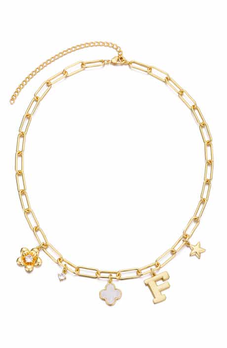 Initial Charm Pendant Necklace