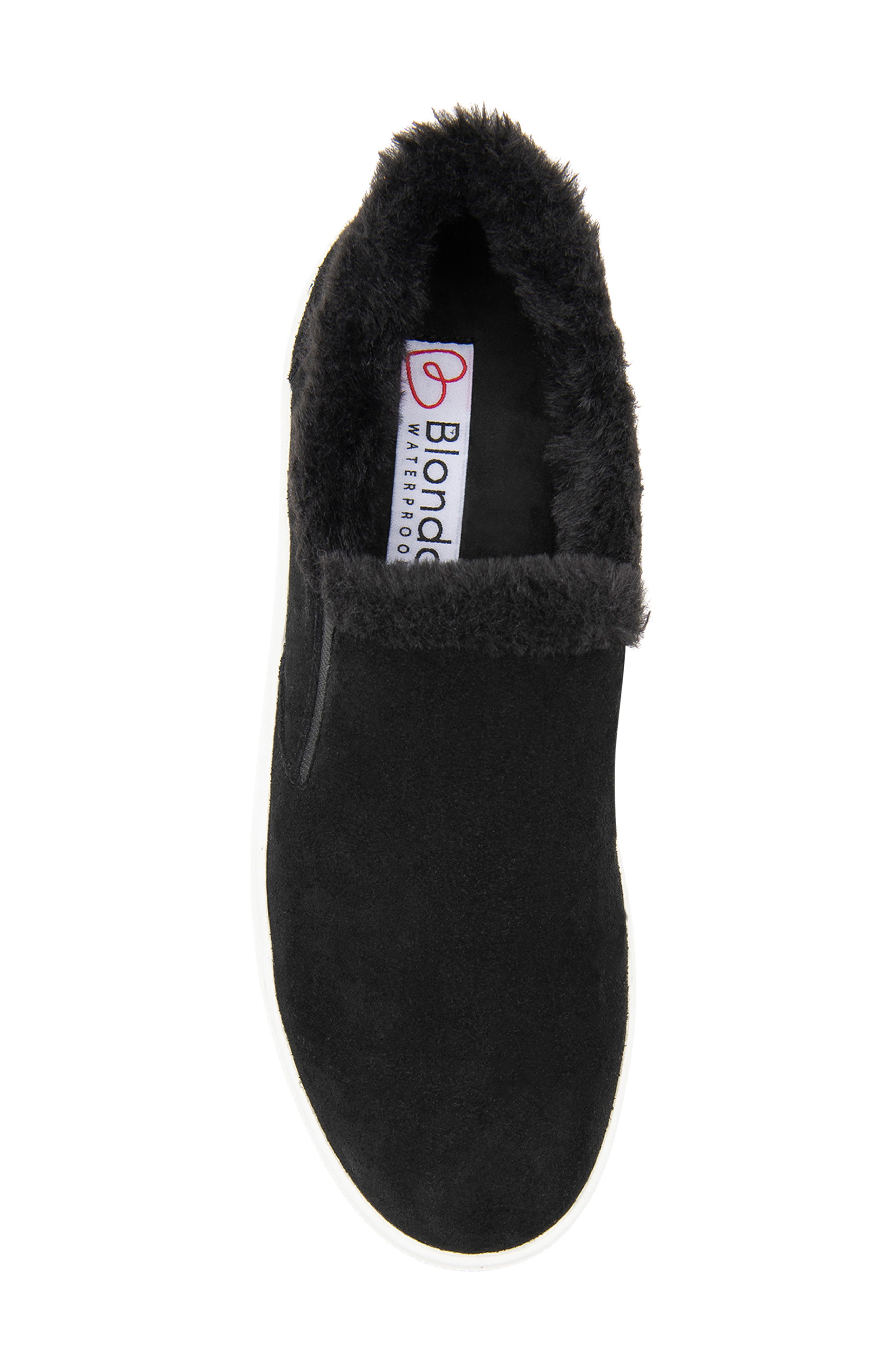 Blondo Gia Faux Fur Trim Waterproof Slip-On Sneaker, Alternate, color, 