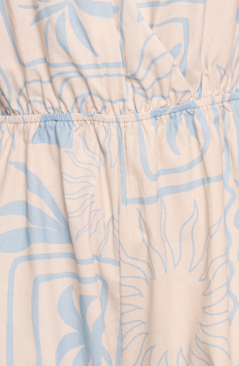 Petal & Pup Maiah Mixed Print Cotton Romper, Alternate, color, Blue Soleil