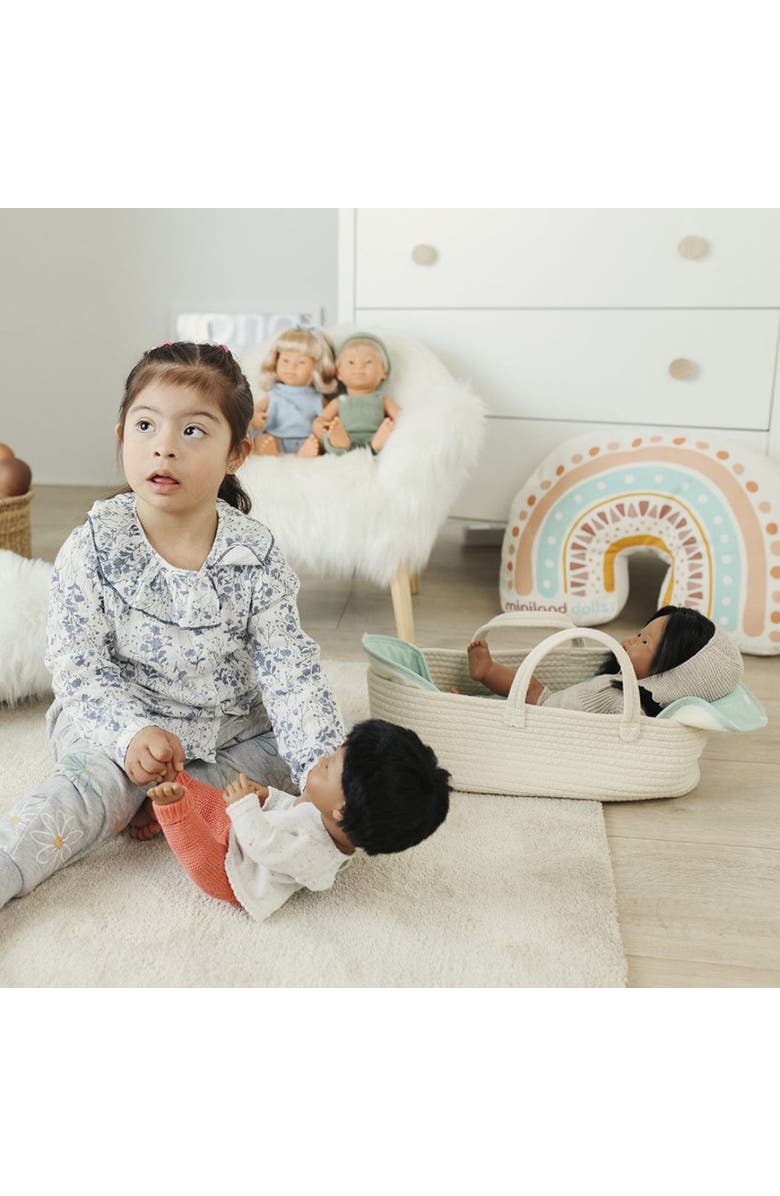 Miniland Cotton Doll Basket, Alternate, color, Beige Multi