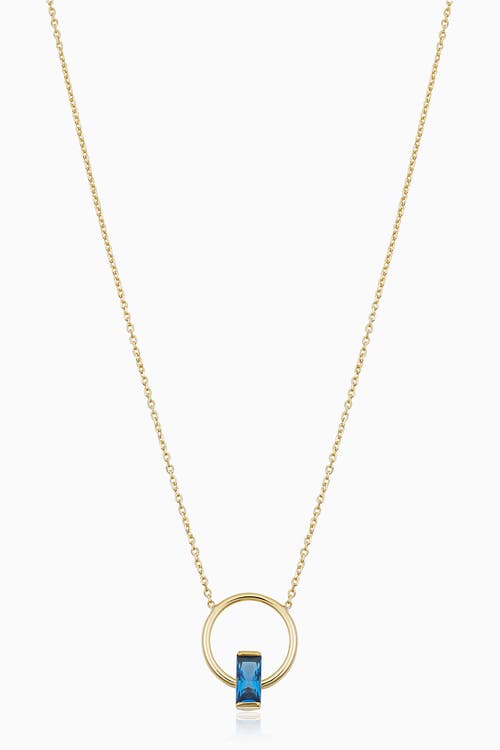Oradina 14K Gold Bella Pendant Necklace in Gold - Blue Zirconia 
