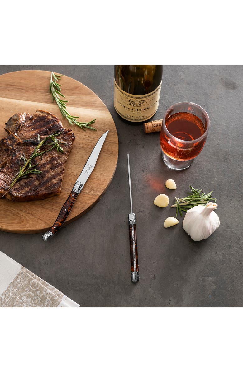 FRENCH HOME Set of 4 Laguiole Connoisseur Steak Knives, Alternate, color, Tortoise Shell