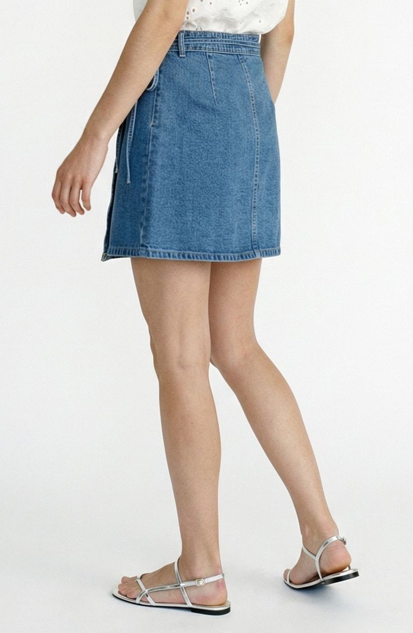 Liza Denim Wrap Miniskirt - image 4