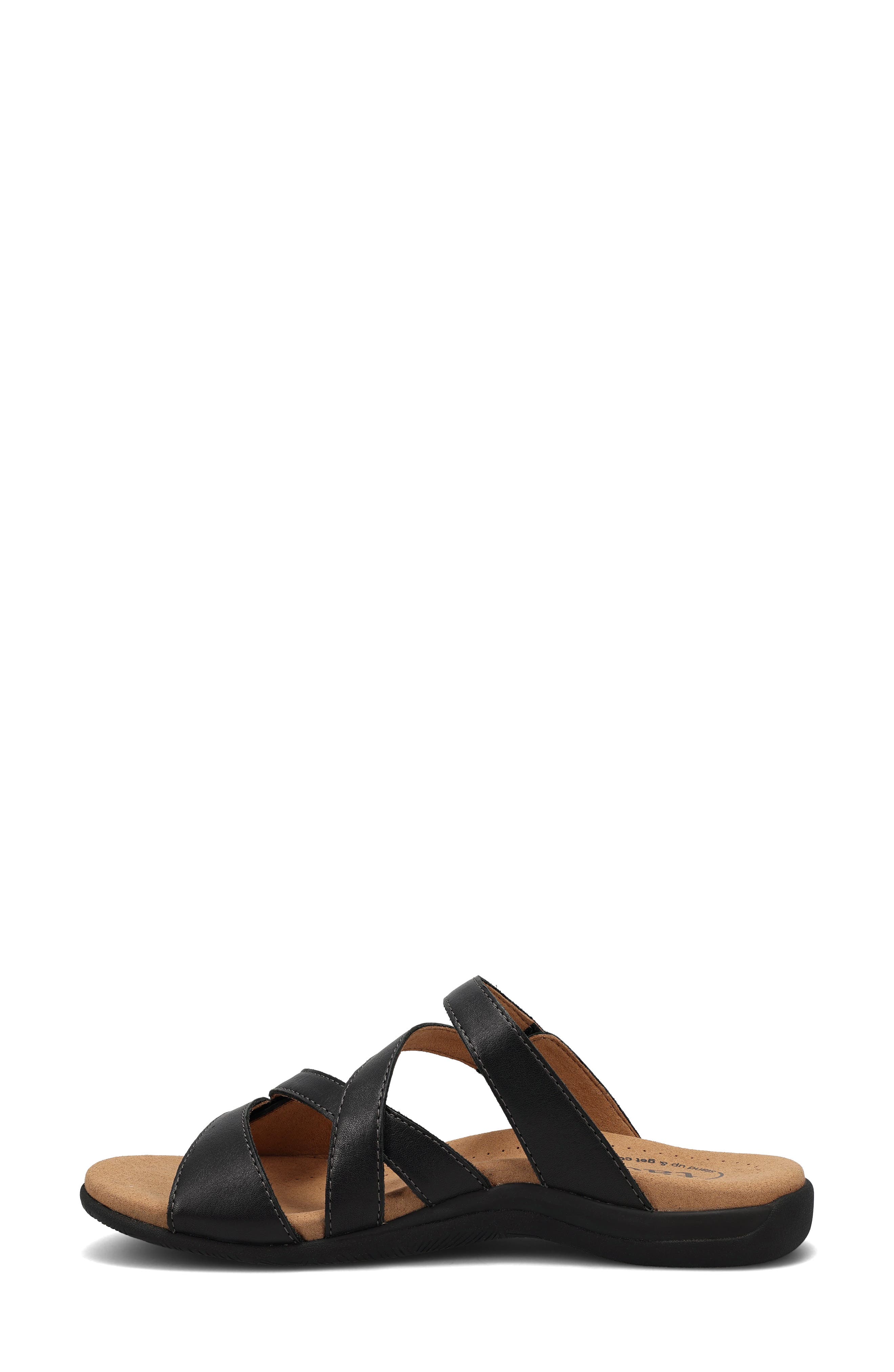 Taos Double U Slide Sandal, Alternate, color, Black