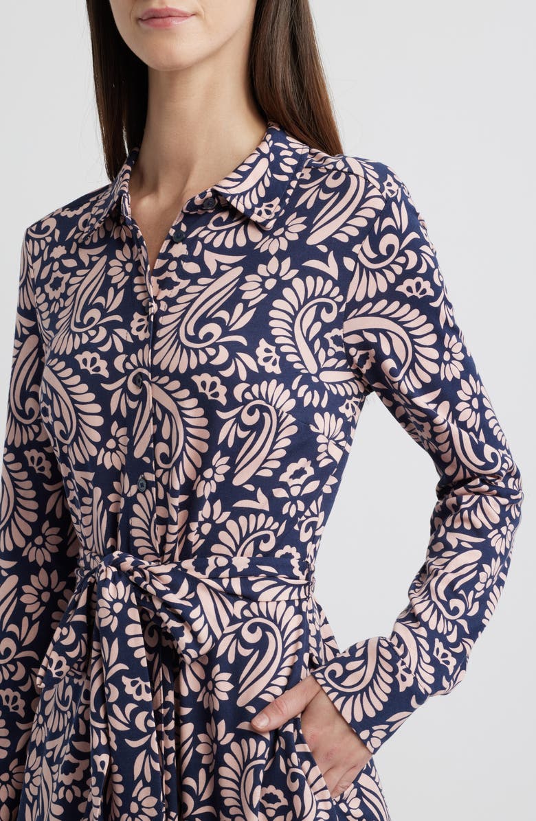 Boden Marcia Paisley Print Long Sleeve Midi Shirtdress, Alternate, color,