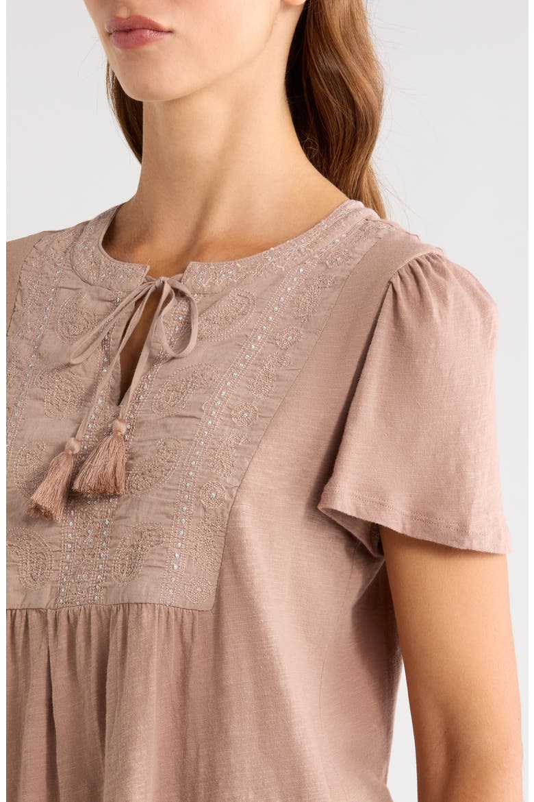 Embroidered Peasant Top, Alternate, color, ADOBE ROSE