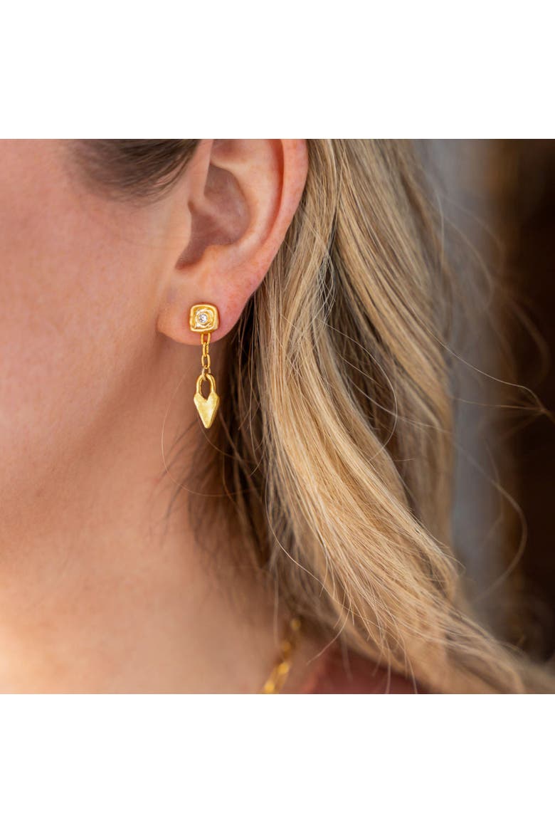 Delicate Heart Earrings, Alternate, color, Gold