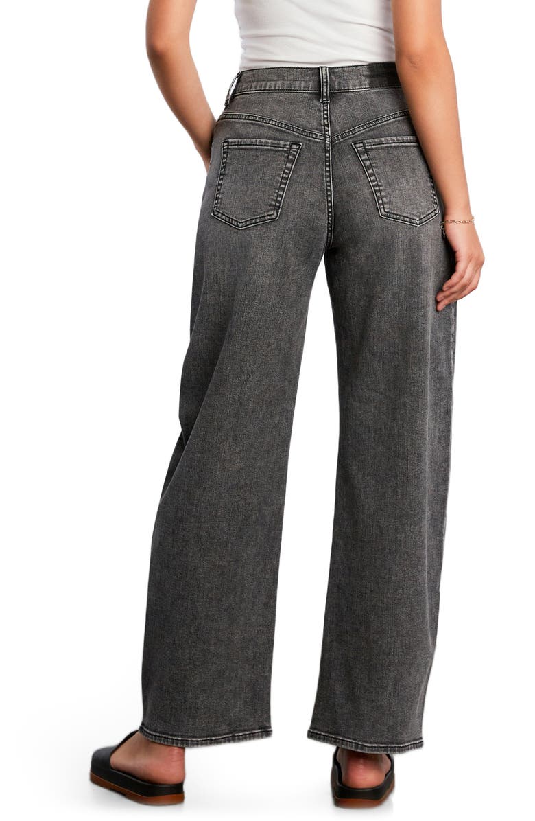 HINT OF BLU Ronnie Tie Front Barrel Leg Jeans, Alternate, color, Field Grey