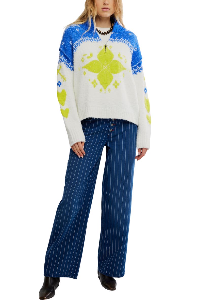 Free People Mythical Half Zip Pullover, Alternate, color, Starbright Combo
