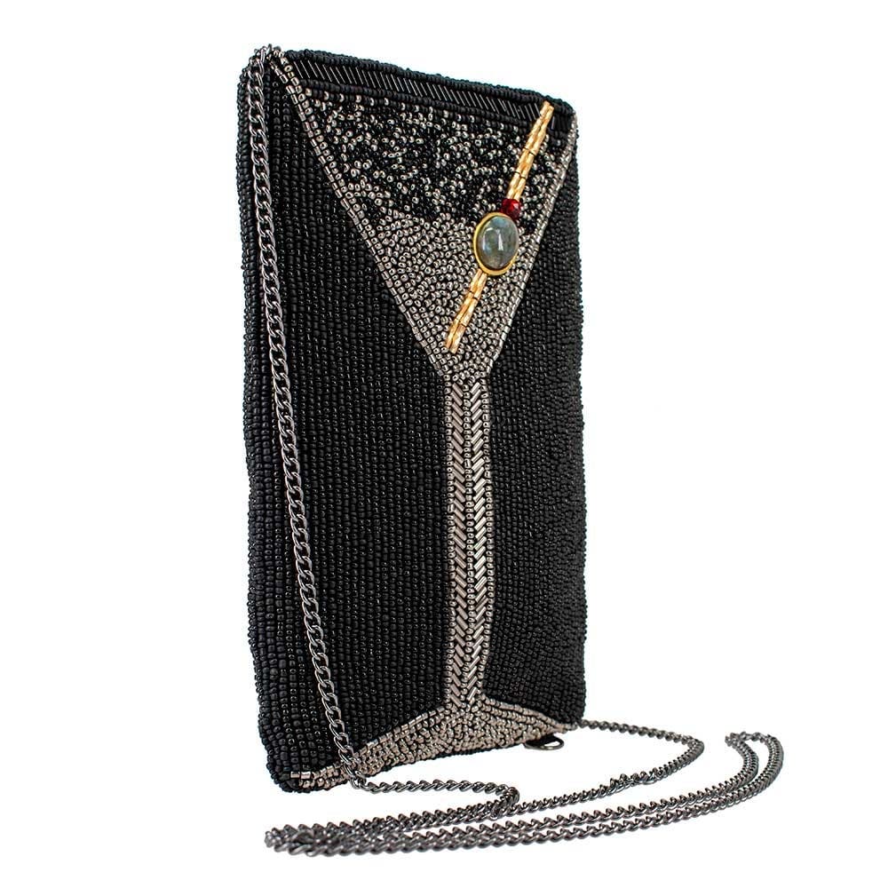 Mary Frances Accessories Make It Dirty Crossbody Phone Bag, Alternate, color, Black