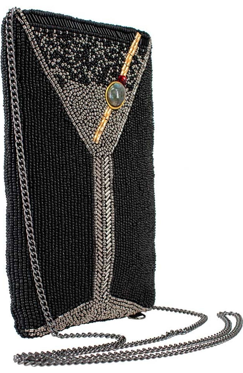 Mary Frances Accessories Make It Dirty Crossbody Phone Bag, Alternate, color, Black