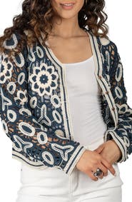 SAACHI Floral Crocheted Bolero Cardigan