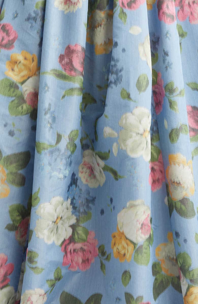 Carolina Herrera Chiné Floral Print Taffeta Ball Skirt, Alternate, color, Cloudy Blue Multi