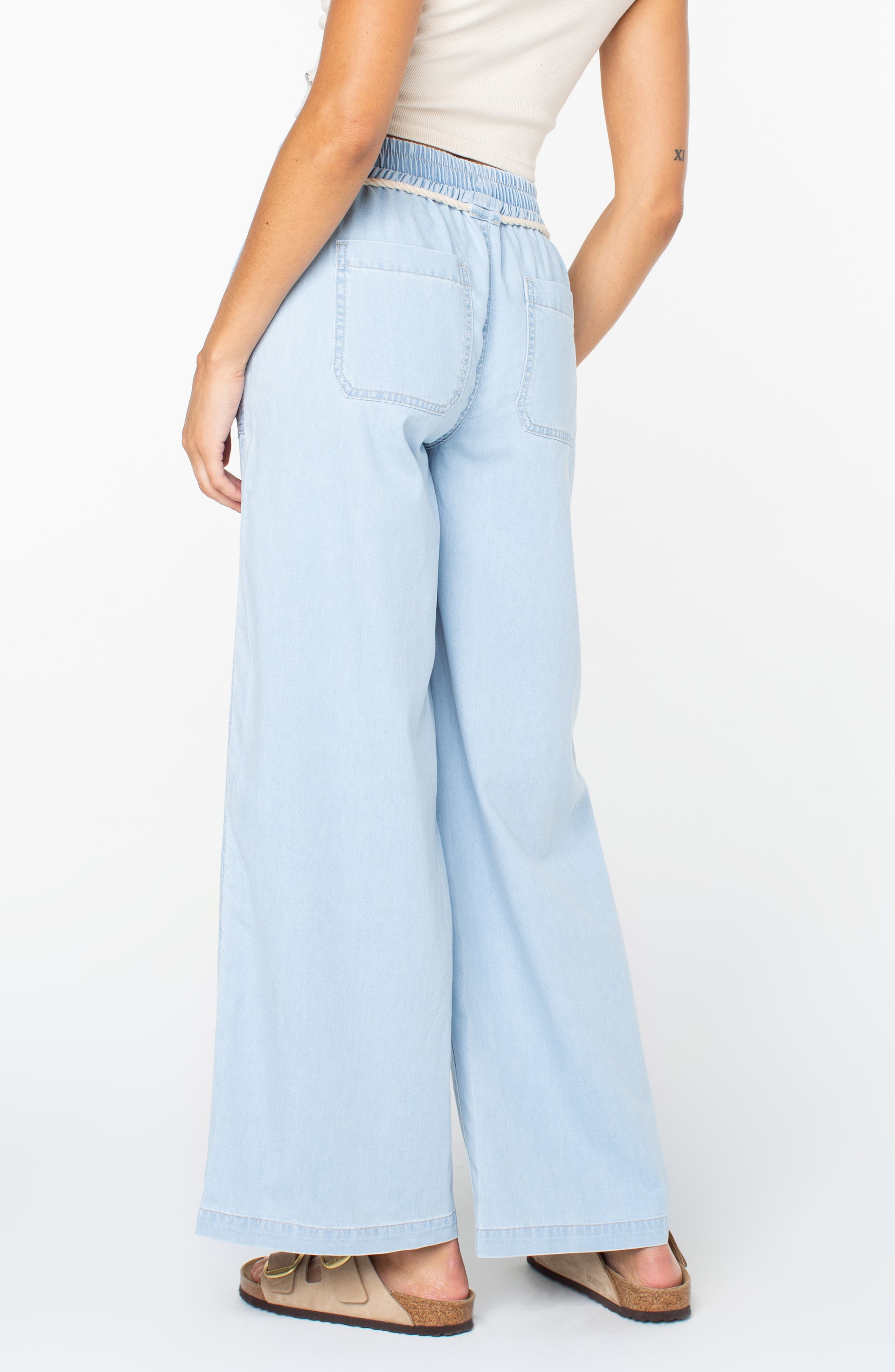 Paddle On Drawstring Denim Pants - image 4