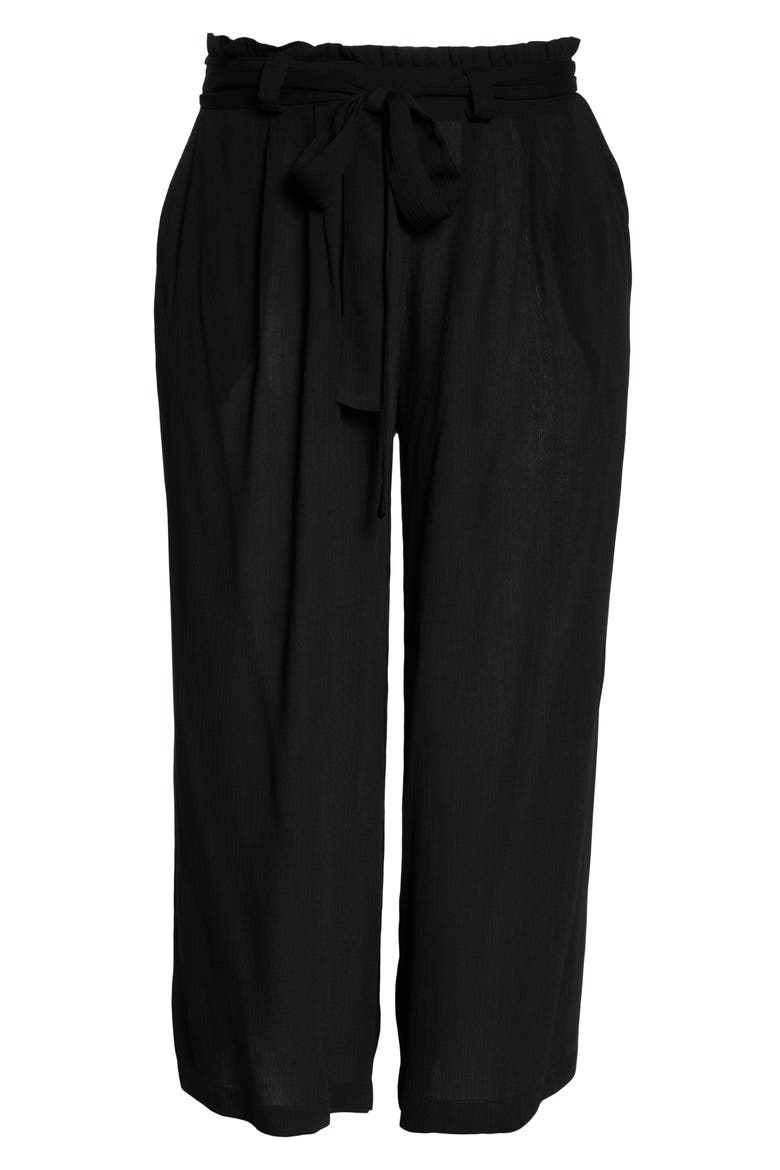 Gibson x Hi Sugarplum! Sedona Wide Leg Ankle Pants (Nordstrom Exclusive), Alternate, color, BLACK