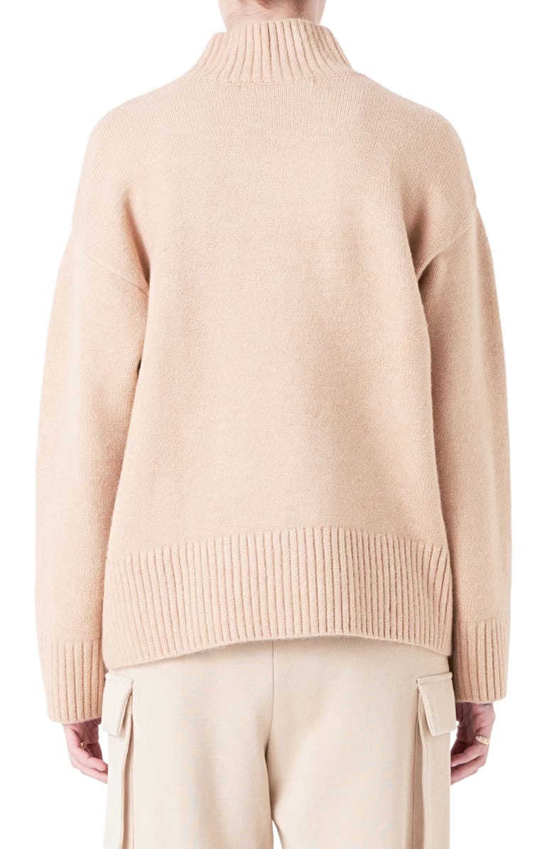 Grey Lab Turtleneck Sweater, Alternate, color, Caramel