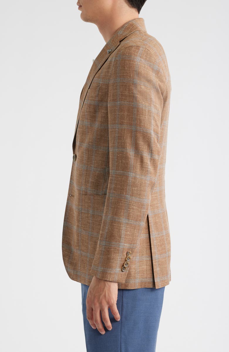 Jack Victor Hampton Tobacco Plaid Sport Coat, Alternate, color, Tobacco