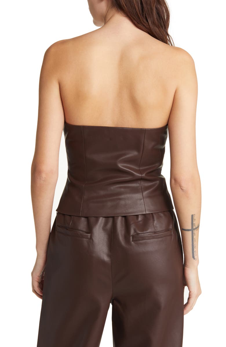 The Range Plush Faux Leather Bustier Top, Alternate, color, 