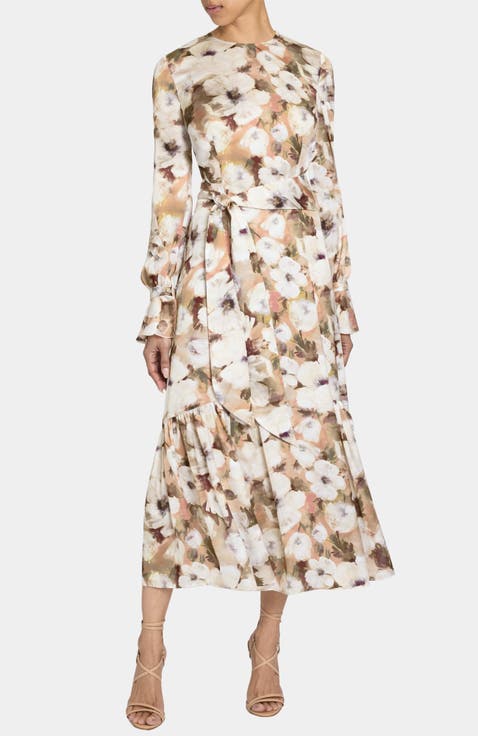 Brea Long Sleeve Floral Midi Dress