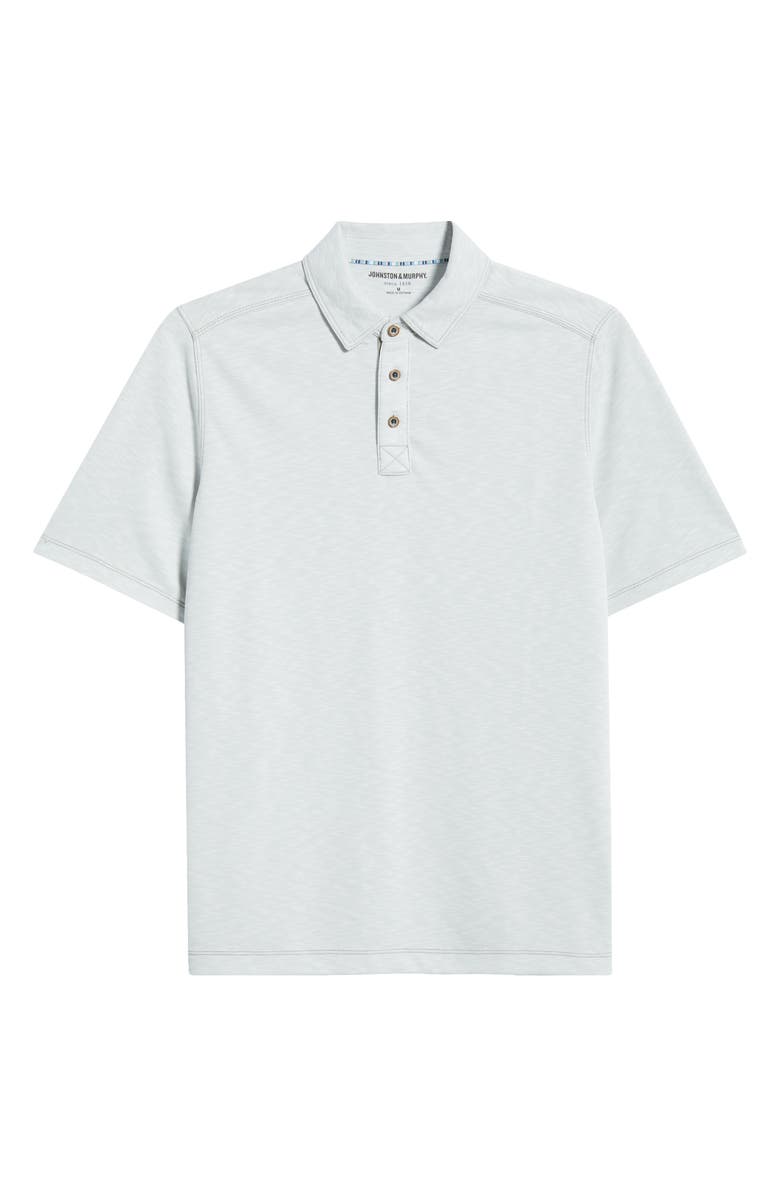 Johnston & Murphy Vintage Slub Polo, Main, color, Light Grey
