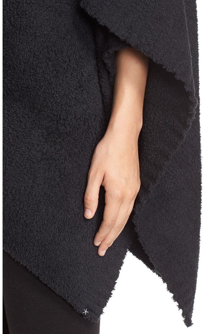 Boatneck CozyChic® Poncho, Alternate, color, BLACK