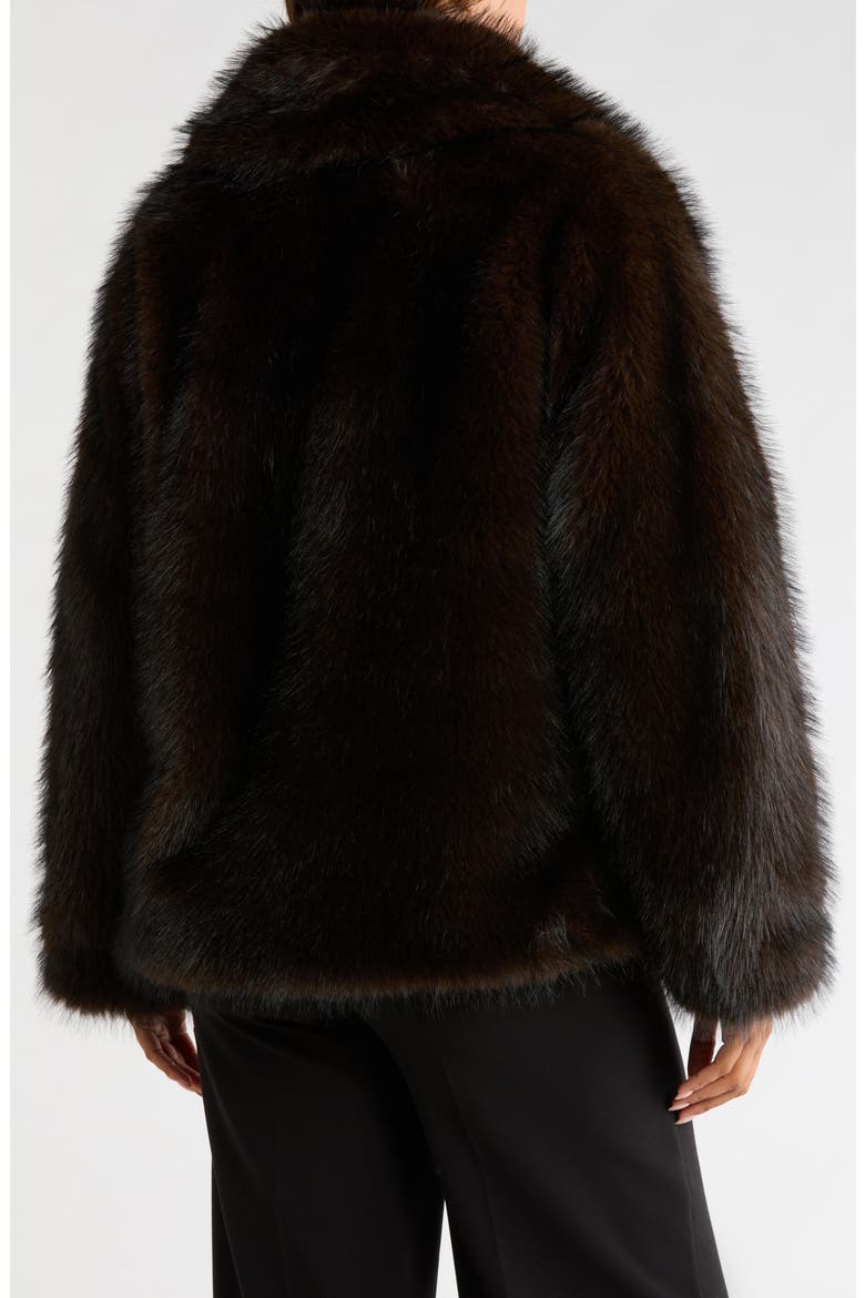 Tipped Faux Fur Jacket, Alternate, color, DARK BROWN