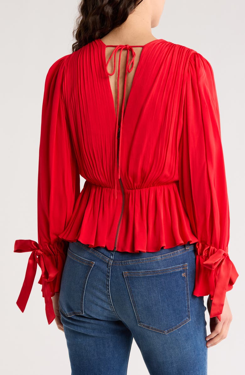 Alice + Olivia Clarissa Long Sleeve Peplum Top, Alternate, color,