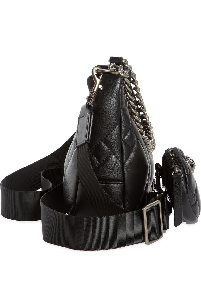 Kurt Geiger London Quilted Leather Crossbody Bag, Alternate, color, Black